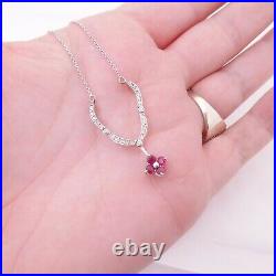 14ct gold ruby diamond night and day pendant necklace art deco design