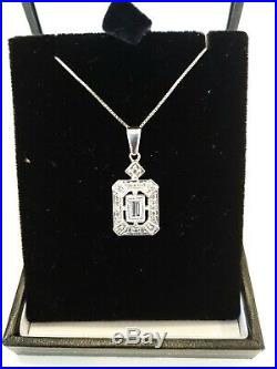14k 585 Diamond Necklace Art Deco Style