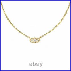 14k Gold Art Deco Trio 0.18 Ct. Genunie Lab-Created Diamond Necklace