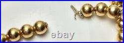 14k Victorian Read Ball Necklace Antique Vintage Art Nouveau Deco Yellow Gold