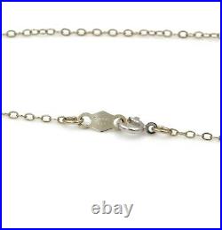 14k White Gold Art Deco Old Euro Cut Diamond Hexagon Necklace 0.47 Ctw 1081b-4