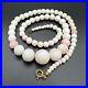 18 Antique Art Deco Shell Necklace White And Pink Bead Hand Carved