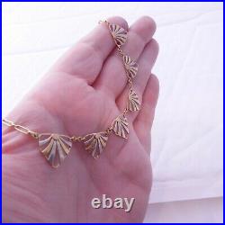 18ct 3 coloured gold necklace chain, French art deco