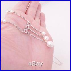 18ct gold diamond cultured pearl pendant necklace art deco design