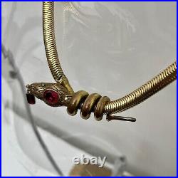 1920 Art Deco Gold Plated Egyptian Revival Snake Necklace Snake Necklace