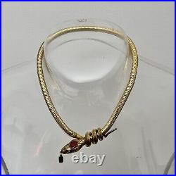 1920 Art Deco Gold Plated Egyptian Revival Snake Necklace Snake Necklace