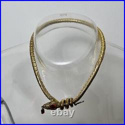 1920 Art Deco Gold Plated Egyptian Revival Snake Necklace Snake Necklace