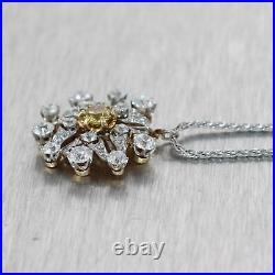 1920's Antique Art Deco 18k White Gold 3.30ctw Yellow Diamond 18 Necklace