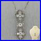 1920’s Antique Art Deco Platinum 1.50ctw Diamond Pendant 20 Necklace