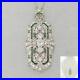1920’s Antique Art Deco Platinum 2.5ctw Diamond & Emerald Pendant 16 Necklace