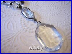 1920's POOLS OF LIGHT Rock Crystal ART DECO Bold Necklace