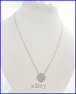 1920s Antique Art Deco 14k White Gold Rose Cut Diamond Pendant Chain Necklace E8