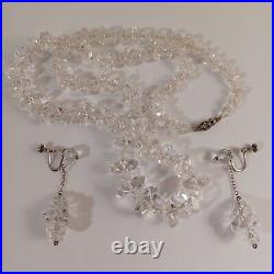 1920s Art Deco Rock Crystal Necklace & Earrings