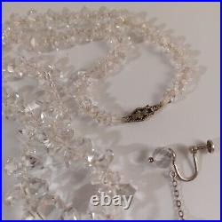 1920s Art Deco Rock Crystal Necklace & Earrings