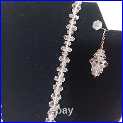 1920s Art Deco Rock Crystal Necklace & Earrings