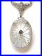 1920s BUTTERFLY DRAGONFLY ART DECO CAMPHOR GLASS STERLING FILIGREE NECKLACE