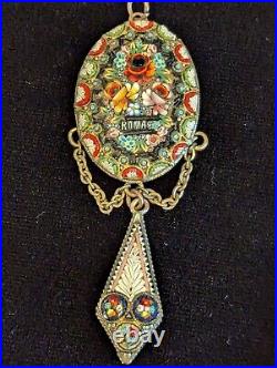 1928 Art Deco ROMA Micro Mosaic Italy Necklace 16