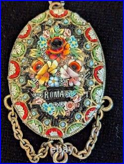 1928 Art Deco ROMA Micro Mosaic Italy Necklace 16