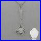 1930’s Antique Art Deco 14k White Gold 0.10ct Diamond 16 Necklace