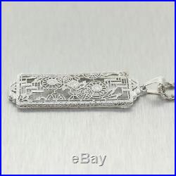 1930's Antique Art Deco 14k White Gold 0.25ctw Diamond 24 Necklace