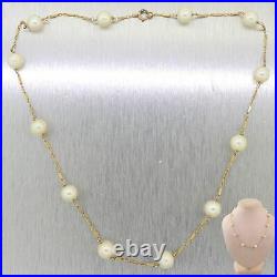 1930's Antique Art Deco 14k Yellow Gold Pearl 16 Necklace