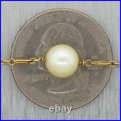 1930's Antique Art Deco 14k Yellow Gold Pearl 16 Necklace