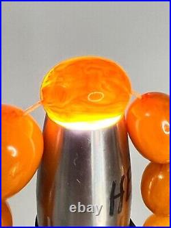 1930's Art Deco Butterscotch Amber Bakelite Catalin Necklace Barrel Beads 52gr