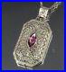 1930s ART DECO Necklace STERLING FILIGREE Lacework & CRYSTAL Glass Amethyst FAB