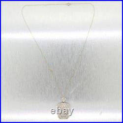 1930s Antique Art Deco 14k White Gold 0.05ctw Diamond Camphor Glass 16 Necklace