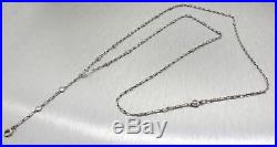 1930s Antique Art Deco Estate Solid Platinum 1.50ctw Diamond Chain Link Necklace