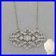 1930s Antique Art Deco Platinum 14k White Gold Diamond Pendant Chain Necklace