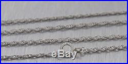 1930s Antique Art Deco Platinum 3ctw Sapphire Diamond Pendant Chain Necklace G8