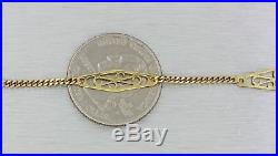 1930s Antique Art Deco Solid 14k Yellow Gold Plaque Chain Link Necklace 8.8g 20
