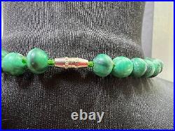 1930s Art Deco Arts&Crafts Green Malachite Graduated Beads Necklace 117gr