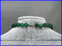 1930s Art Deco Arts&Crafts Green Malachite Graduated Beads Necklace 117gr