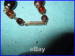 20 Art Deco Graduated Amber Necklace with gold fittings and clasp 37 gm