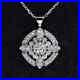 2Ct Real Moissanite Women’s Art Deco Pendant Necklace 14K White Gold Plated