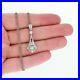 2Ct Round Lab Created Diamond Art Deco Pendant Necklace 14k White Gold Plated