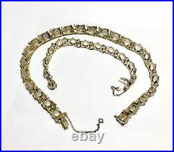 2p Rivière Victorian to Art Deco Paste Sterling silver Riviere necklace bracelet