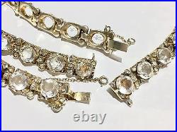 2p Rivière Victorian to Art Deco Paste Sterling silver Riviere necklace bracelet