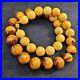 57.19g AMBER BEAD NECKLACE ANTIQUE RARE ART DECO EGG YOLK CHINESE