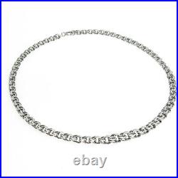 925 Sterling Silver Antique Art Deco Double Rolo Chain Necklace 16