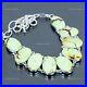 925 Sterling Silver Lemon Chrysoprase Gemstone Chain Art Deco Necklace Jewelry