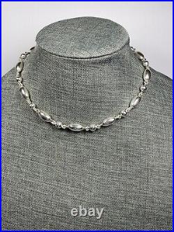 925 Sterling Silver Necklace Geometric Art Deco Vintage 48.41g 16 Chocker