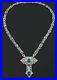 925 Sterling Silver Necklaces Cubic Zirconia Art Deco tudded Green