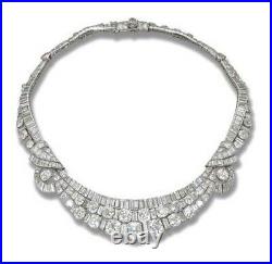 925 Sterling Silver Necklaces Cubic Zirconia Baguette Art Deco