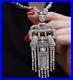 925 Sterling Silver Tiny Round & Baguette Art Deco Style High Amazing Necklace
