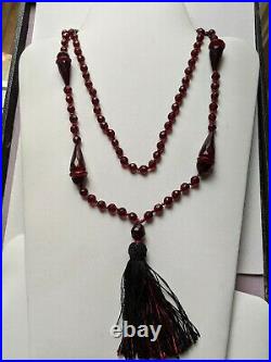 A 1920s Art Deco String Of Cherry Amber Bakelite Beads