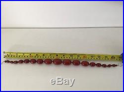 A Spectacular Quality Art Deco Cherry Amber Bakelite Beads Necklace 85.5 Grams