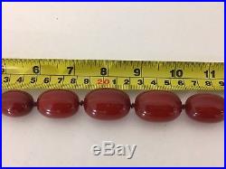 A Spectacular Quality Art Deco Cherry Amber Bakelite Beads Necklace 85.5 Grams